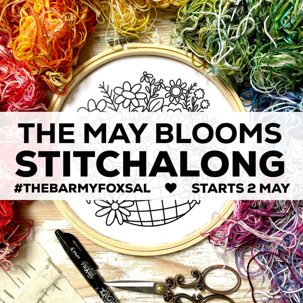 The May Blooms Stitchalong, Live Video Tutorials on Instagram